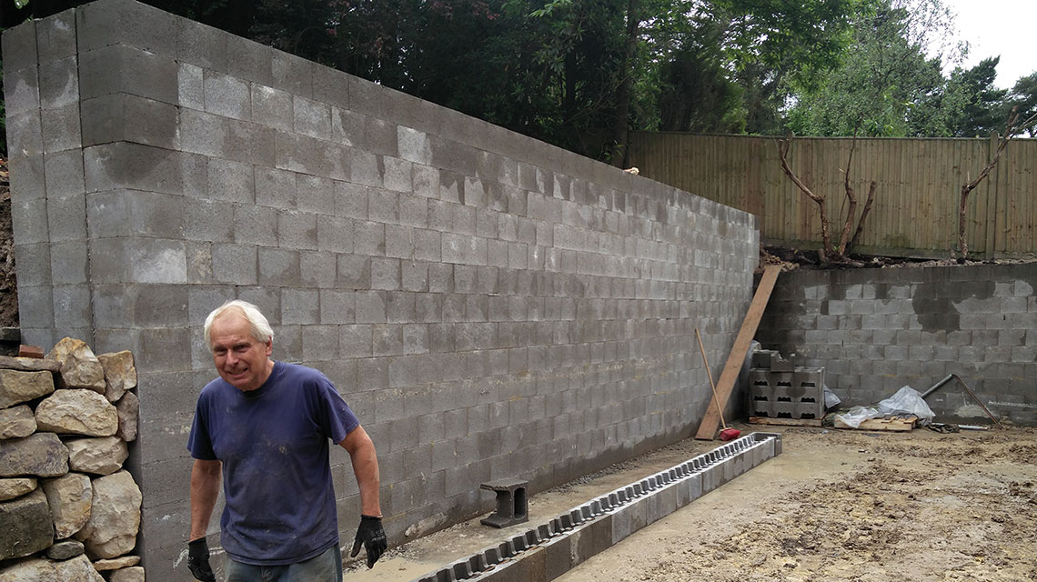 Our Retaining Wall construction project.