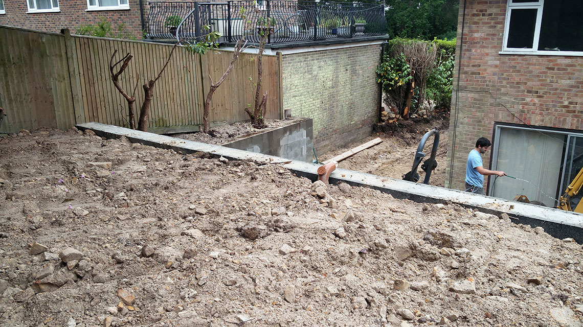 Our Retaining Wall construction project.