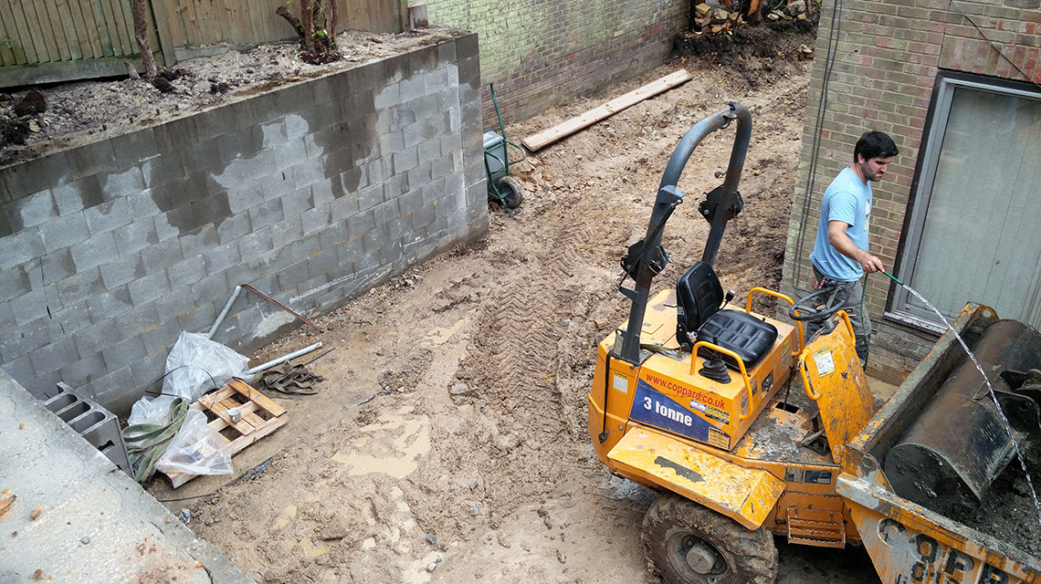 Our Retaining Wall construction project.